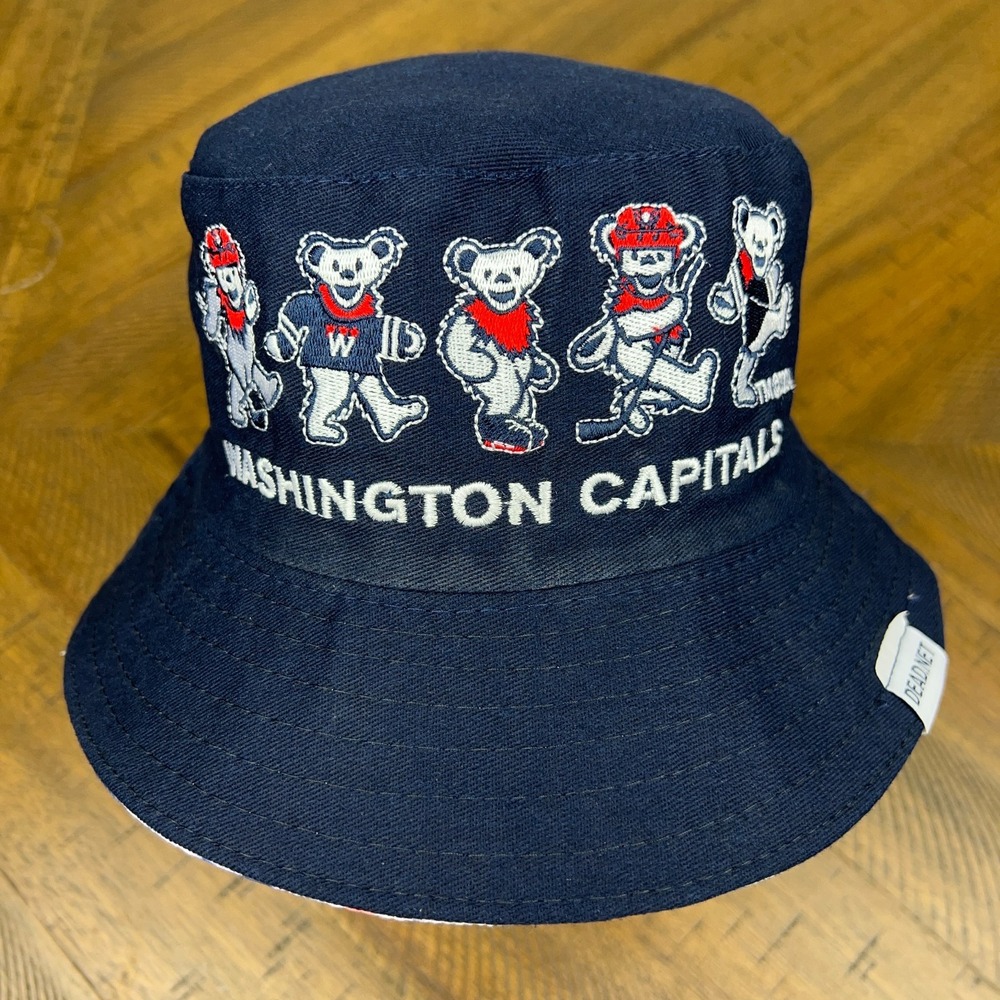Washington Capitals Grateful Dead Bucket Hat NHL Reversible Tie Dye Dead.net‎